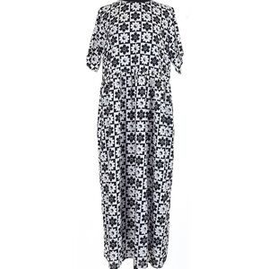 Dressed in LALA Black and White Geometric Midi Dress